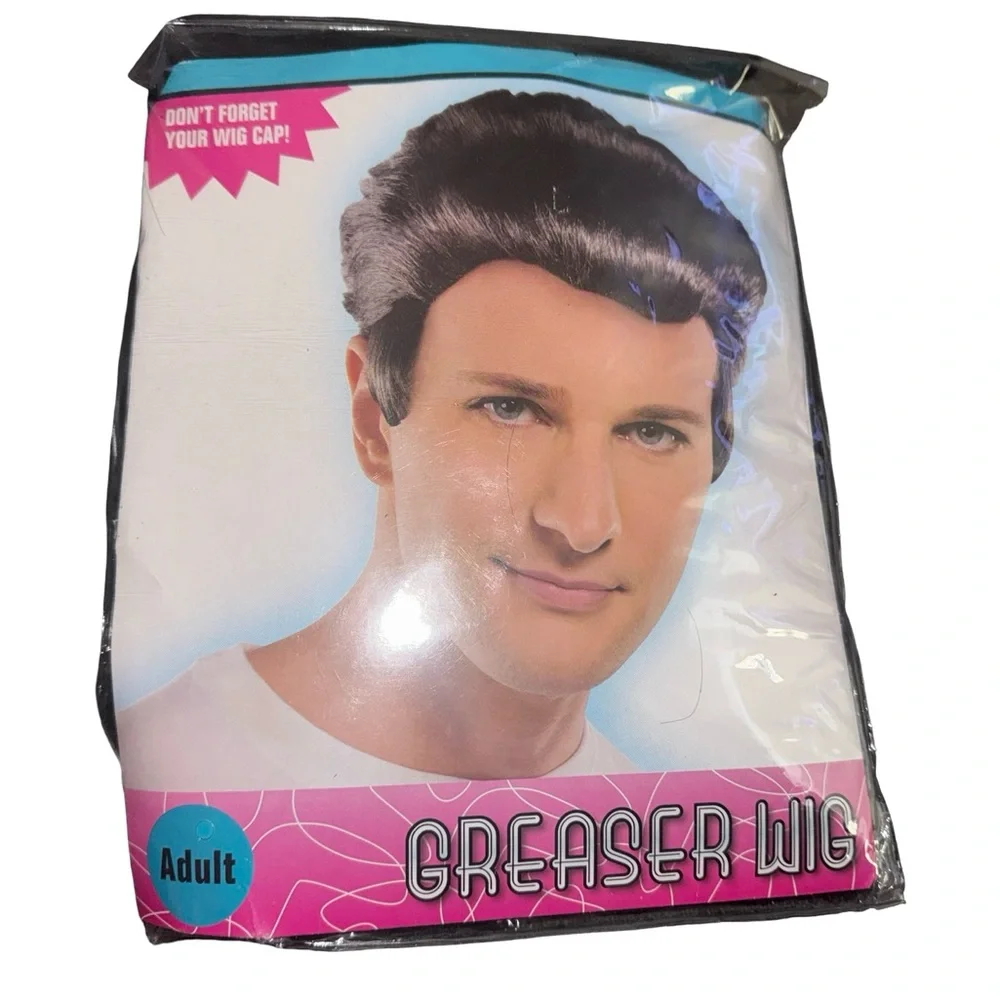 Grease Wig for Men - Black - Adult